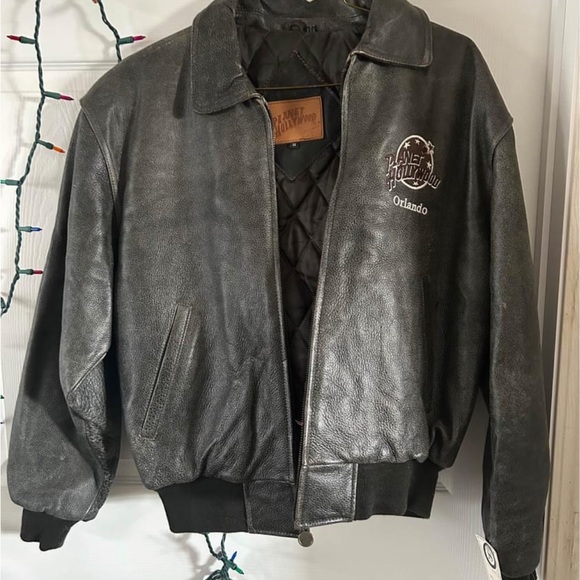 Vintage Leather Planet Hollywood jacket.NWT/Unworn. Unisex Small.